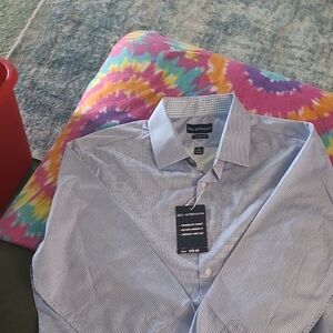 Bill Robinson Men's Blue Micro-Stripe Dress Shirt